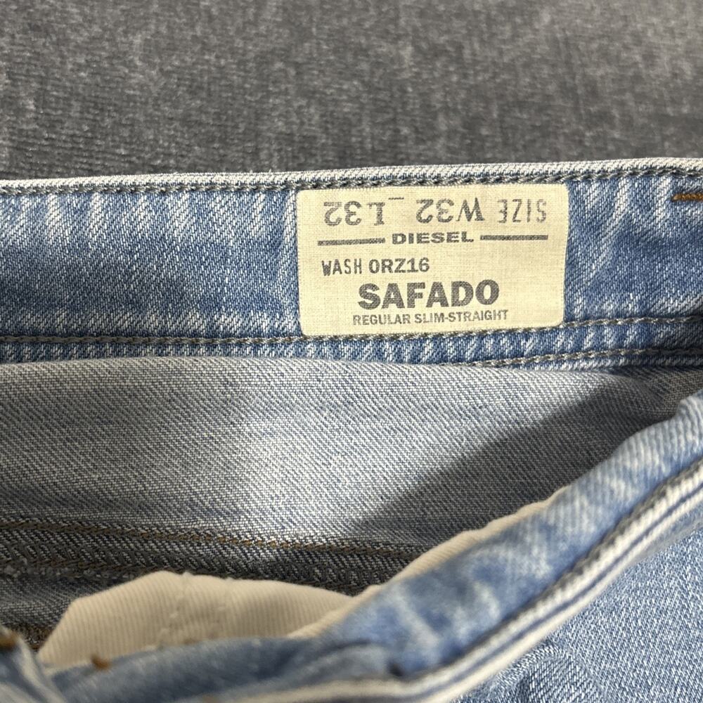 Diesel Jeans Mens 32x32 Blue Safado Regular Slim Straight Light Wash ORZ16 - Picture 2 of 7